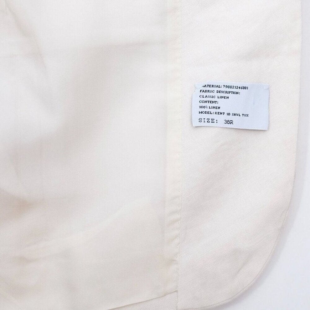 Ralph Lauren Purple Label Dinner Jacket Blazer 38R Kent Shawl Collar Linen cream - Picture 5 of 15